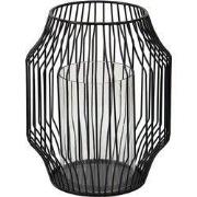Clayre & Eef Windlicht Ø 23x28 cm Zwart Metaal
