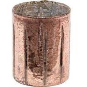 Clayre & Eef Theelichthouder Ø 9x11 cm Roze Glas