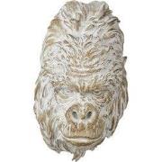 Clayre & Eef Beeld Aap 30 cm Bruin Wit Polyresin