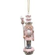 Clayre & Eef Kersthanger Notenkraker 11 cm Roze Kunststof