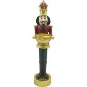 Clayre & Eef Theelichthouder Notenkraker 30 cm Rood Goudkleurig Kunsts...