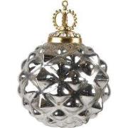 Clayre & Eef Kerstbal Ø 10 cm Zilverkleurig Glas