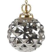 Clayre & Eef Kerstbal Ø 8 cm Zilverkleurig Glas