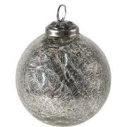 Clayre & Eef Kerstbal Ø 9 cm Zilverkleurig Glas