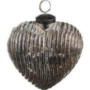 Clayre & Eef Kerstbal 11x5x12 cm Grijs Glas