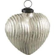 Clayre & Eef Kerstbal 11x5x12 cm Zilverkleurig Glas