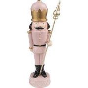 Clayre & Eef Kerstdecoratie Notenkraker 17 cm Roze Kunststof