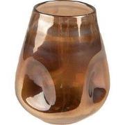 Clayre & Eef Vaas Ø 10x12 cm Bruin Glas