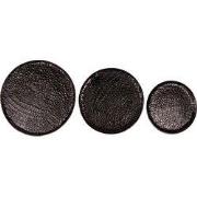 Clayre & Eef Decoratie Dienblad Set van 3 Ø 40 cm Zwart Aluminium