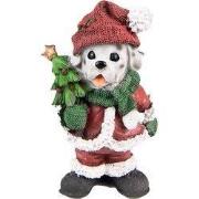 Clayre & Eef Beeld Hond 15 cm Rood Groen Kunststof