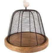 Clayre & Eef Foodcover Ø 24x24 cm Bruin Beige IJzer