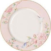 Clayre & Eef Dinerbord Ø 27 cm Roze Wit Porselein Bloemen