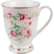 Clayre & Eef Mok 300 ml Wit Roze Porselein Bloemen