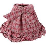 Clayre & Eef Lampenkap Ø 23x15 cm Rood Beige Katoen Ruiten