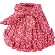 Clayre & Eef Lampenkap Ø 23x15 cm Rood Wit Katoen Sneeuwvlokken