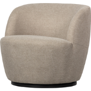 WOOOD Serra Draaifauteuil - Geweven Stof - Zand - 68x70x77