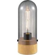 Home sweet home tafellamp Capri klein - hout/glas