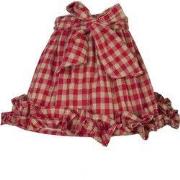 Clayre & Eef Lampenkap Ø 23x15 cm / E27 Rood Beige IJzer Ruit