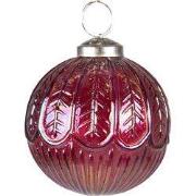 Clayre & Eef Kerstbal Ø 7 cm Rood Bruin Glas