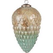 Clayre & Eef Kerstbal XL Turquoise Glas