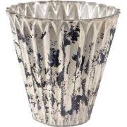 Clayre & Eef Theelichthouder Ø 10x10 cm Grijs Beige Glas