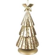 Clayre & Eef Kerstdecoratie Kerstboom 20 cm Goudkleurig IJzer