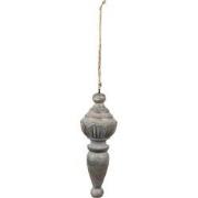 Clayre & Eef Kersthanger Ø 7x19 cm Grijs Bruin Hout