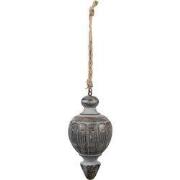 Clayre & Eef Kersthanger Ø 6x13 cm Grijs Hout