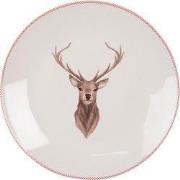 Clayre & Eef Ontbijtbord Ø 20 cm Beige Bruin Porselein Hert
