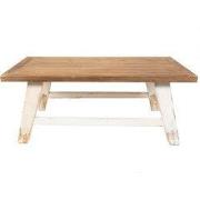 Clayre & Eef Salontafel 120x60x48 cm Wit Bruin Hout