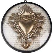 Clayre & Eef Wanddecoratie Ø 23x4 cm Goudkleurig Zwart IJzer Heilig Ha...