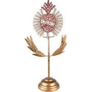 Clayre & Eef Decoratie Ornament 45 cm Goudkleurig IJzer Heilig Hart