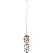 Clayre & Eef Hanger Dennenappel 9 cm Zilverkleurig IJzer