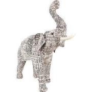 Clayre & Eef Beeld Olifant 50 cm Wit Zwart Papier