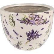 Clayre & Eef Bloempot Ø 20x15 cm Paars Groen Keramiek Lavendel