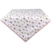 Clayre & Eef Tafelkleed 150x150 cm Beige Roze Katoen Vlinders