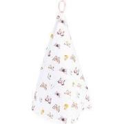 Clayre & Eef Theedoek Ø 80 cm Beige Roze Katoen Vlinders