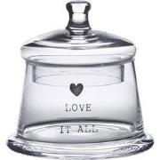 Clayre & Eef Voorraadpot Deksel Ø 12x13 cm Glas Hart
