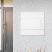 Brievenbus met krantenvak 37x10,5x36,5cm gepoedercoat staal wit