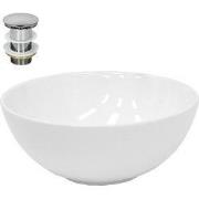 Wastafel incl. Badoverloopgarnituur met overloop 320x320x135 mm kerami...