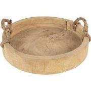 Clayre & Eef Decoratie Dienblad Ø 35 cm Bruin Hout