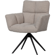 WOOOD Vinny Draaistoel met Armleuningen - Bouclé - Zand - 89x70x61