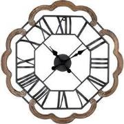 Clayre & Eef Wandklok Ø 70 cm Bruin Grijs Hout