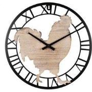 Clayre & Eef Wandklok Ø 50 cm Bruin Zwart MDF Kip