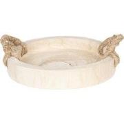 Clayre & Eef Decoratie Dienblad Ø 35 cm Bruin Hout