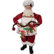 Clayre & Eef Beeld Kerstman 28 cm Rood Kunststof