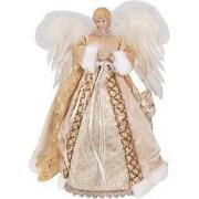 Clayre & Eef Kerstdecoratie Beeld Engel 41 cm Goudkleurig Kunststof
