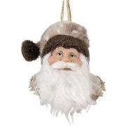 Clayre & Eef Kersthanger Kerstman 10x9x28 cm Bruin Kunststof