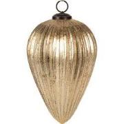 Clayre & Eef Kerstbal Ø 14x20 cm Goudkleurig Glas