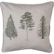 Clayre & Eef Kussenhoes Beige Groen Katoen Dennenbomen